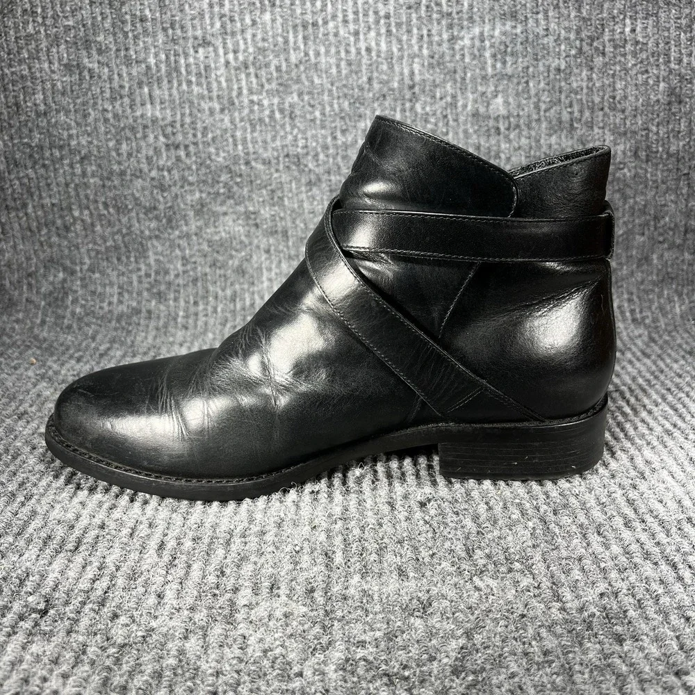 ARIAT Windsor Leather Ankle Boots Women's Size 8 M Black Side Buckle ATS 91501‎
